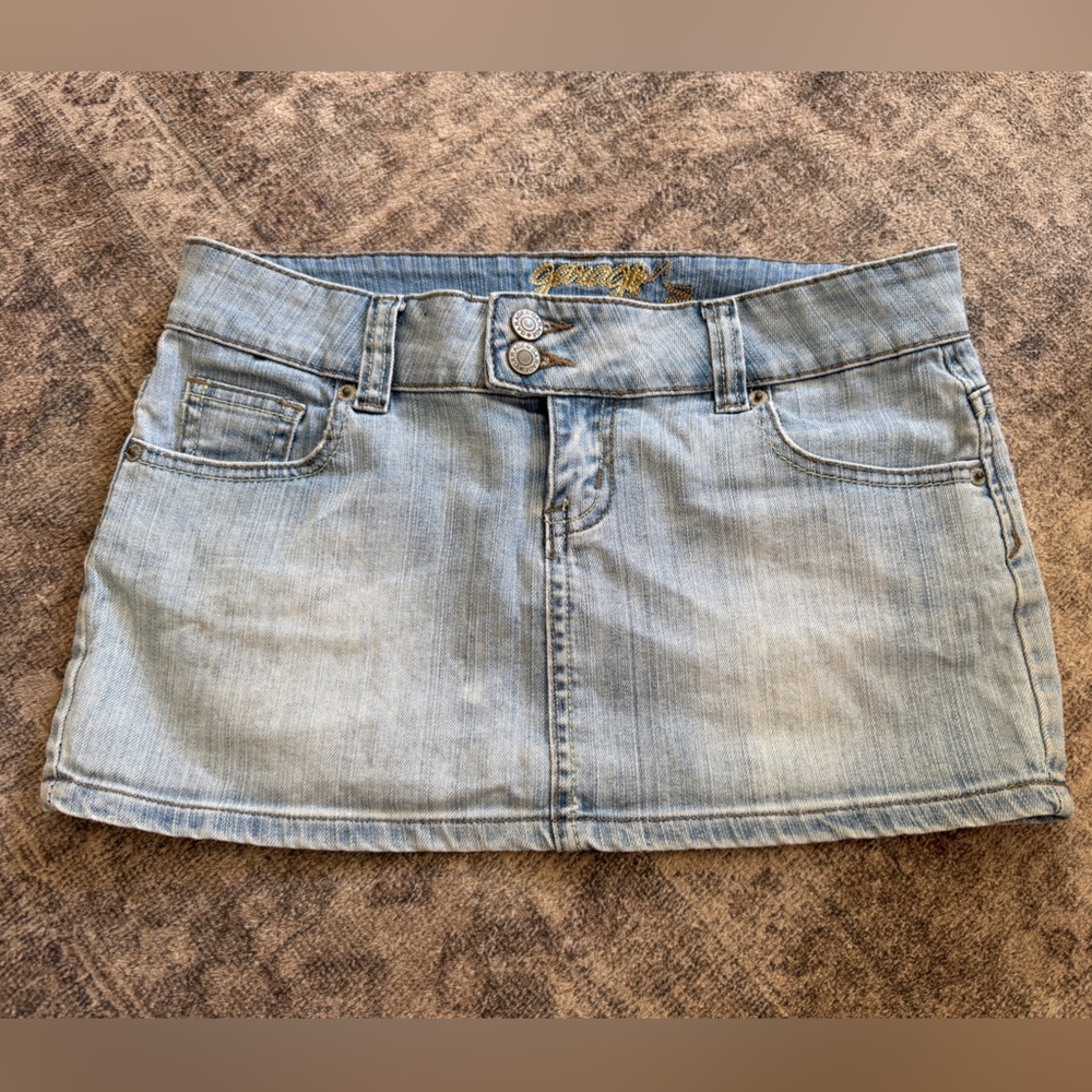 Garage Y2K Micro Light Blue Denim Skirt